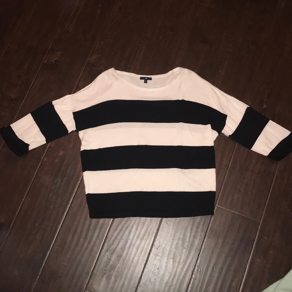 Gap Striped Half Sleeve Sweater